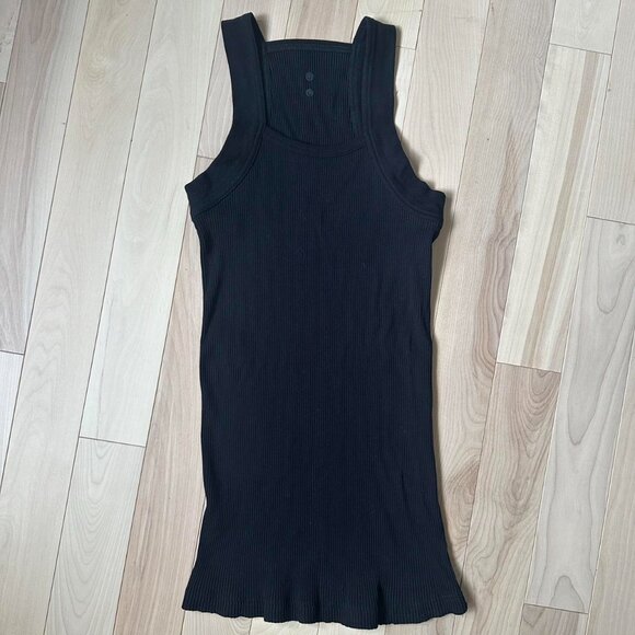 about:blank Ribbed Cotton Tank – Black, Size M - Picture 2 of 8